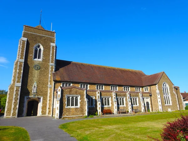 Vieille Église Avec Une Tour Une Horloge — Photo