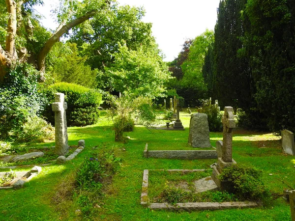 Vecchio Cimitero Con Tanto Verde — Foto Stock