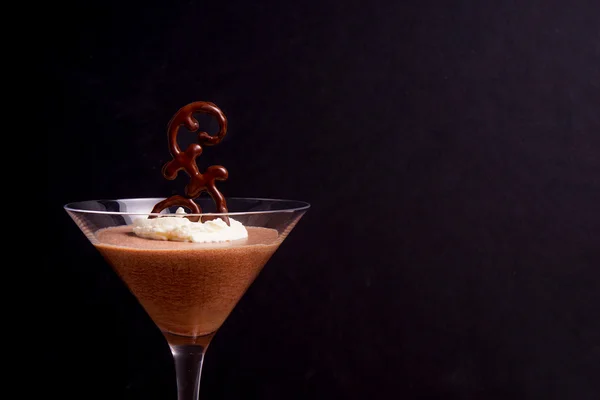 Chocolate mousse served in a glass — Stock Photo, Image