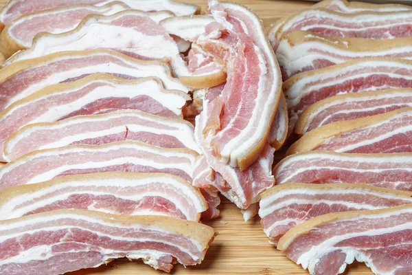 Raw Bacon, smoked pork belly — Stock Photo, Image