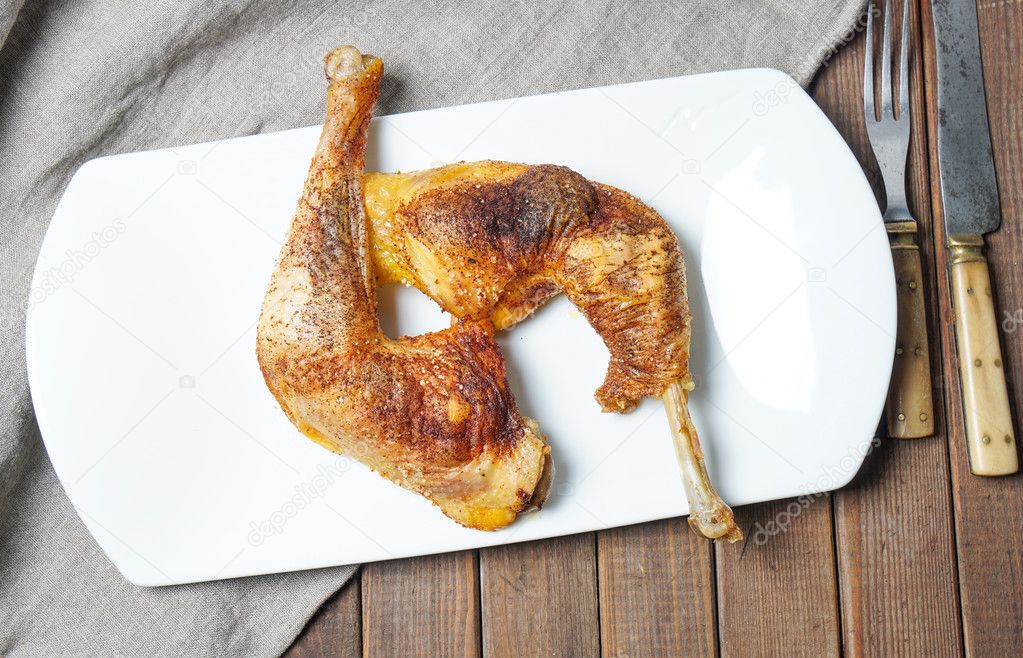 two roasted chicken drumstick