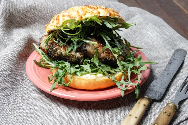 Hamburger for dinner — Stock Photo, Image