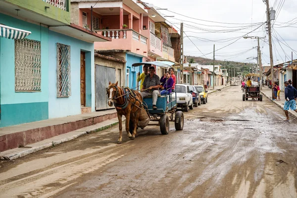 Kuba, Trinidad kůň-tažené carrige — Stock fotografie