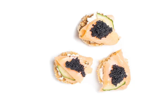 Canapés de salmão fumado — Fotografia de Stock