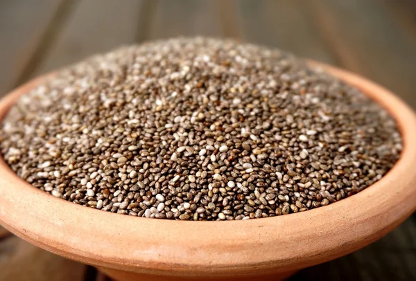 Tigela de sementes de chia — Fotografia de Stock