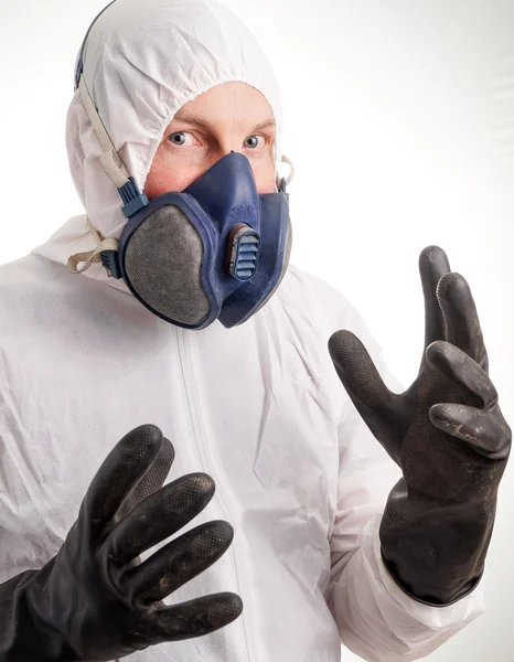 Man in protective suit — Stock Photo, Image