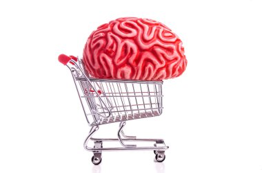 Brain and shopping cart clipart