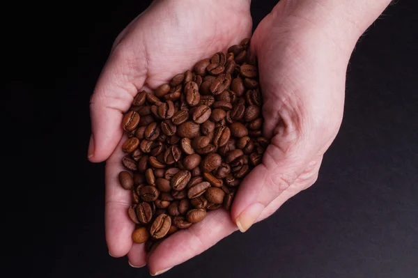 Hands holding Coffee Beans — Stock Photo, Image