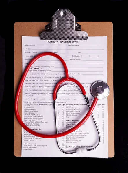 Medyczny wykres i stetoskop — Zdjęcie stockowe