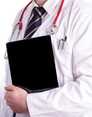 Erkek doktor dijital Tablet kullanma
