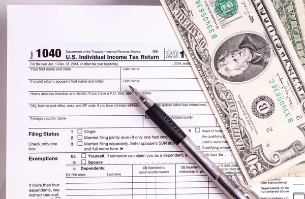 Tax form and Money — Stock Photo, Image