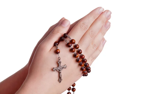 Praying with Rosary — Stock Photo, Image