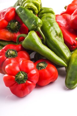 Bunch of different peppers, red, green and red clipart