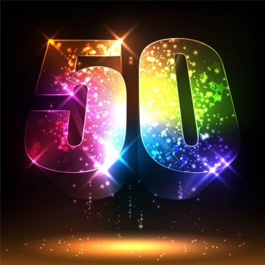 Sayı elli. 3D resimler