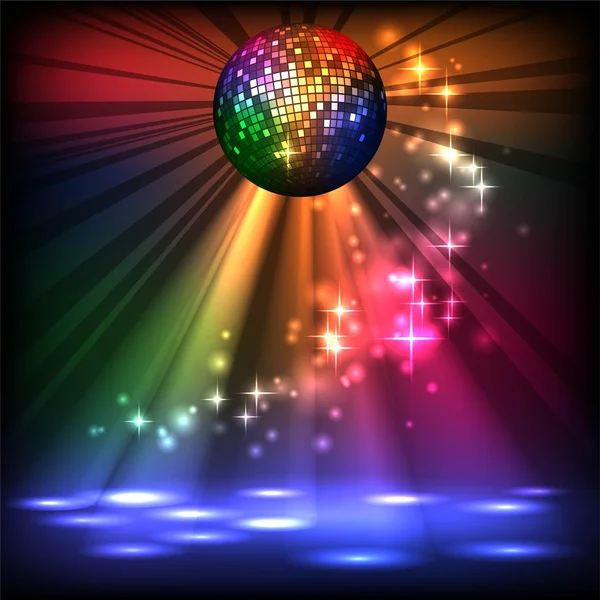 Köpüklü disko topu. Gece parti — Stok Vektör