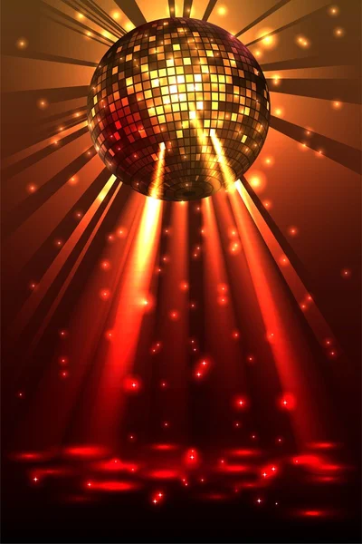 Mousserende disco bal. Partij van de nacht — Stockvector