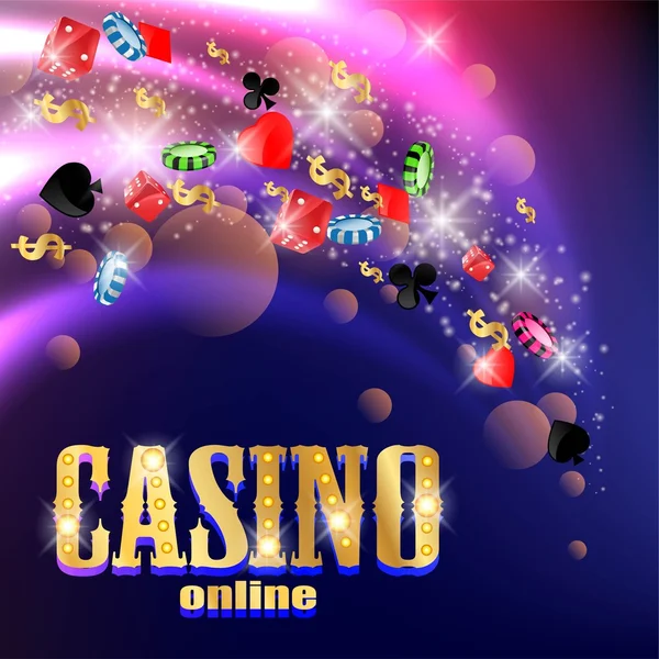 Casino fond avec des cartes, du craps et de l'argent . — Image vectorielle