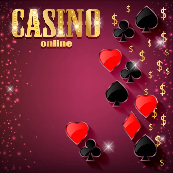Casino fond avec des cartes et de l'argent — Image vectorielle