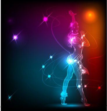 dans eden kız ışık yapılmış