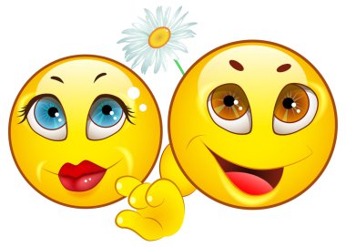 Smiley simgeleri. aşk
