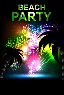 yaz plaj partisi vektör ilanı.