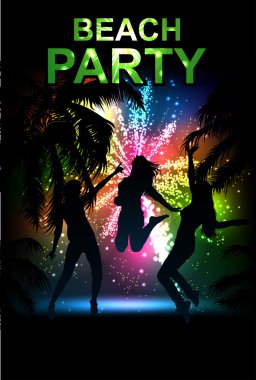 yaz plaj partisi vektör ilanı.