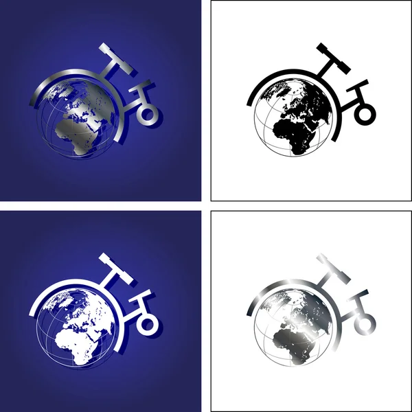 Globe zilver — Stockvector