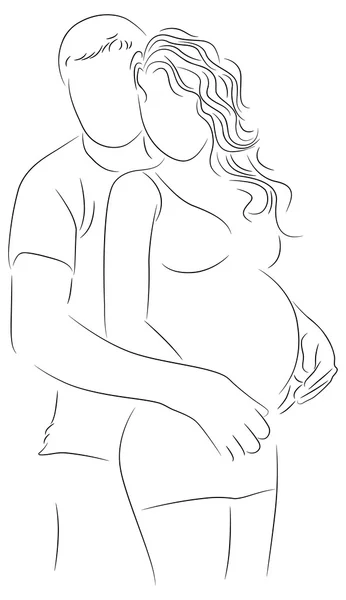 Casal esperando bebê — Vetor de Stock