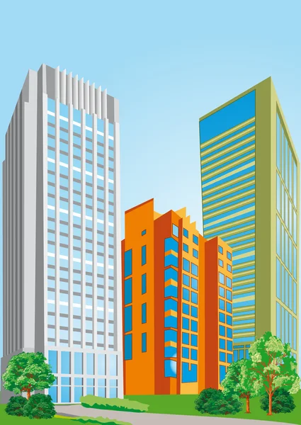 Edificio de apartamentos — Vector de stock