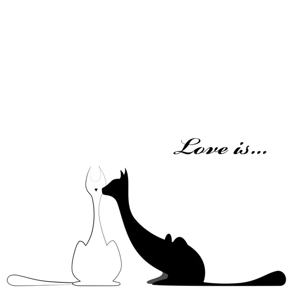 Chats tombés amoureux — Image vectorielle