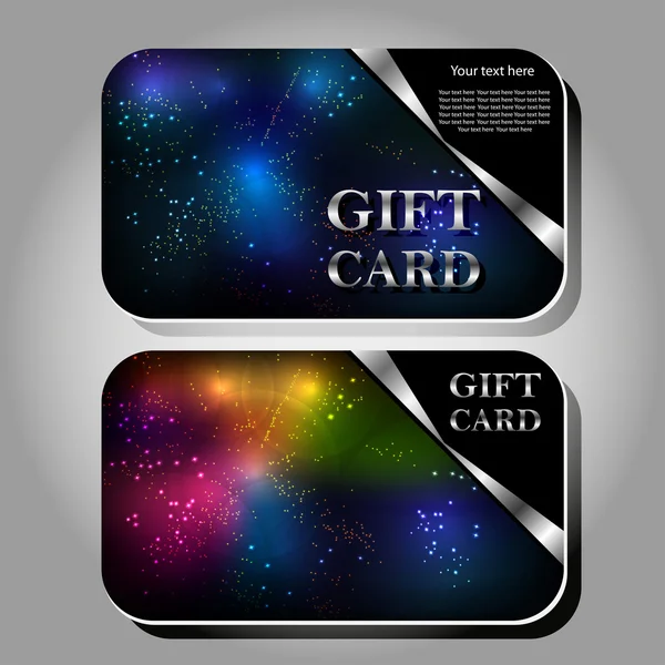 Collectie van gift cards met linten. — Stockvector