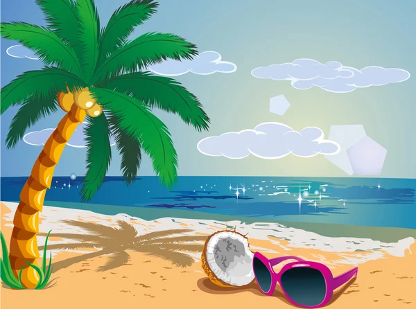 Beach illustration — Stock Vector