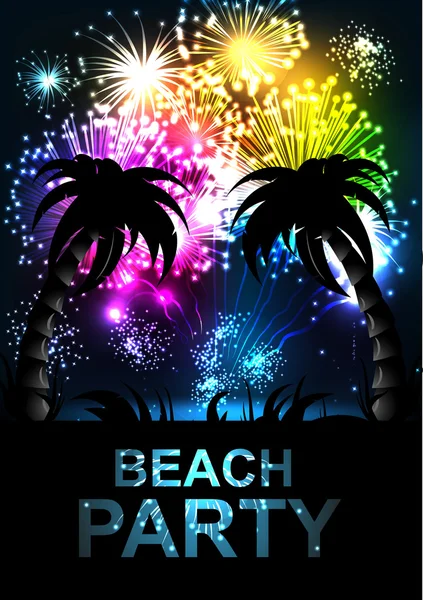 Summer Beach Party Vector Flyer. - Stok Vektor