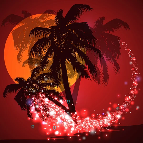 Soleil et mer . — Image vectorielle
