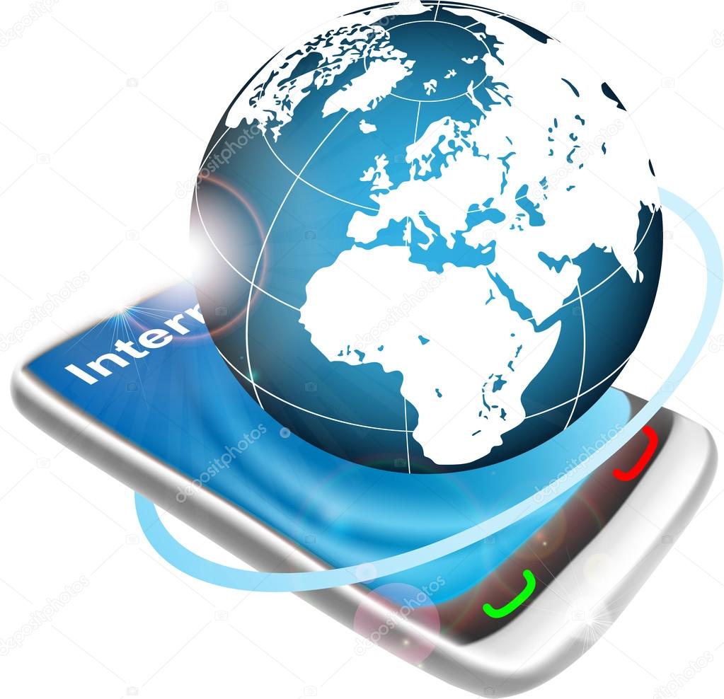telefoon met globe — Stockvector © palpitation #52945319 telefoon met globe — Stockvector © palpitation #52945319