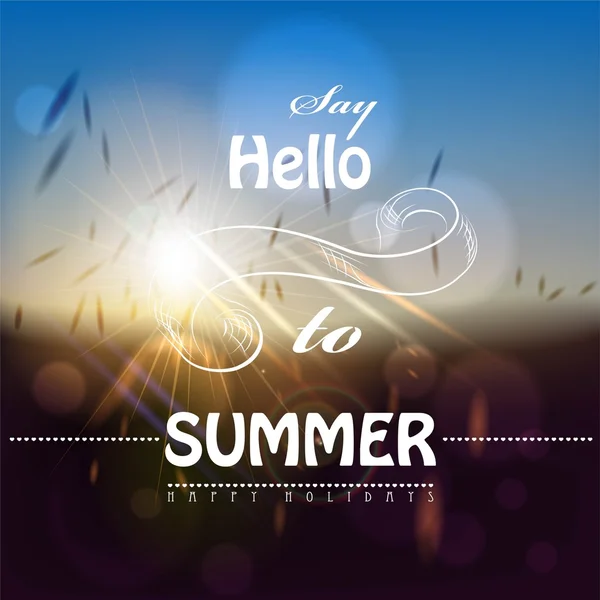 Sunset. Say hello to summer — Stock Vector