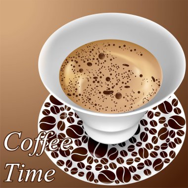 Kahve zamanı. Vektör çizim