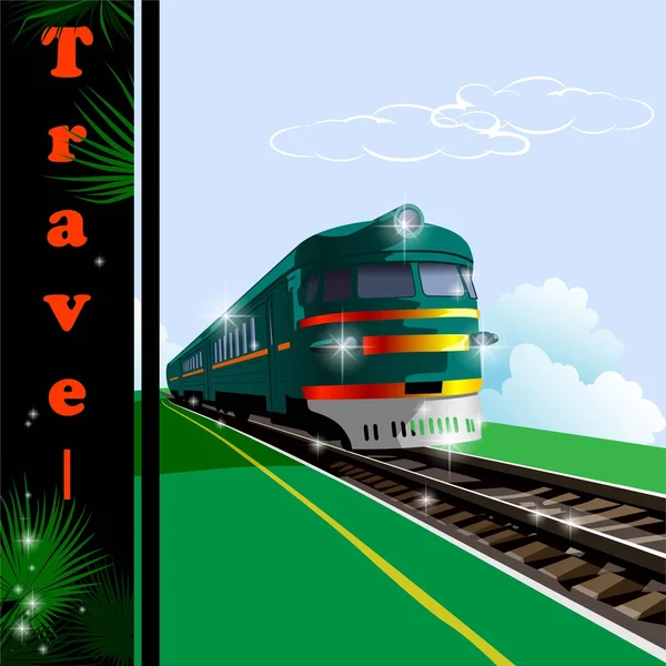 Tåg, järnväg — Stock vektor