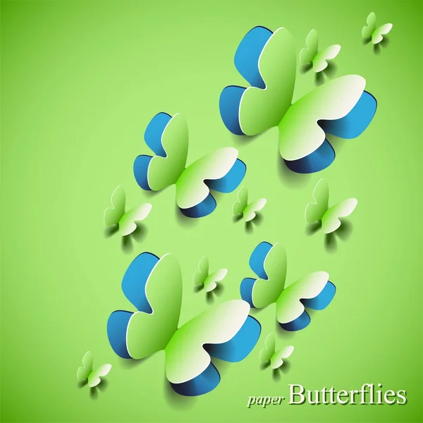 Paper butterflies - vector — Stock Vector