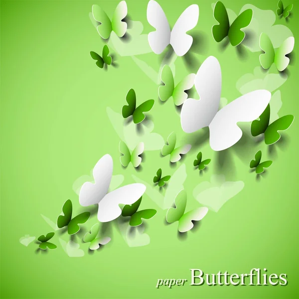 Paper butterflies - vector — Stock Vector