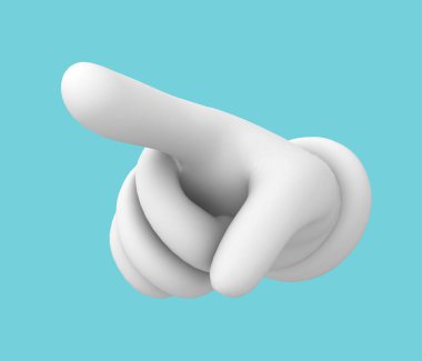 İşaretli el işareti, 3 boyutlu illüstrasyon