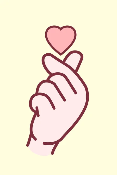 Hand Sign Heart Vector Illustration — Stock Vector