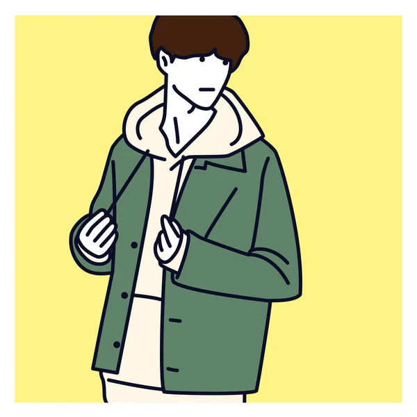 Ung Man Överkroppen Illustration Porträtt Modern Mode Man — Stockfoto