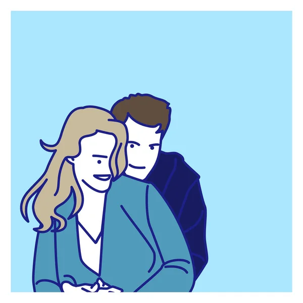 Young Couple Illustration Lover Stay Together Lifestyleblanchett — 스톡 사진