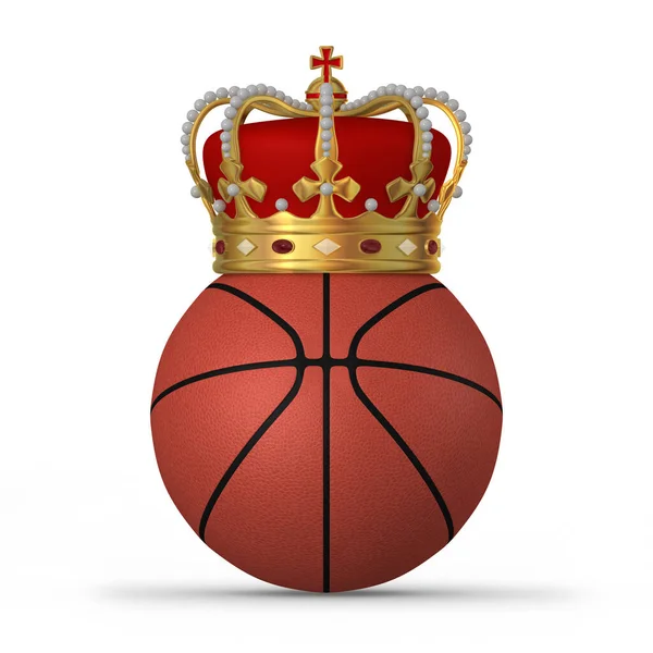 Basketball Ball Golden Royal Crown Inglês Illustration Concept Sucesso Esporte — Fotografia de Stock