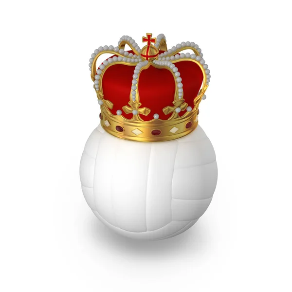 Volleyball Ball Golden Royal Crown Illustration Concept Success Volleyball Sport — 스톡 사진