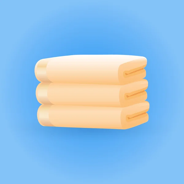 Three beige towels — Stock Vector