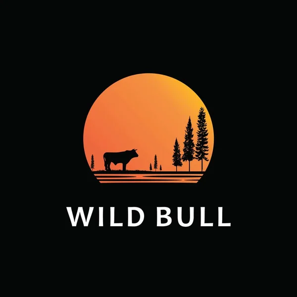 Bitki ve boğayla gün batımı