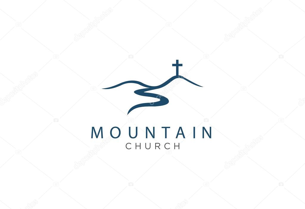 Church logo designs with mountain