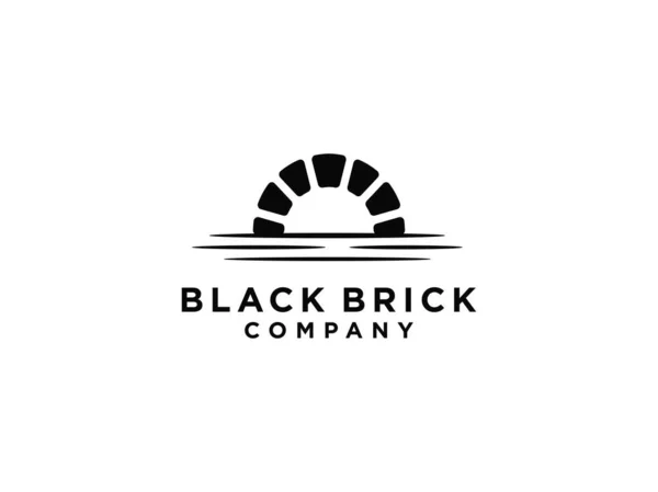 Kanal ya da Waterway Brick Köprüsü siyah